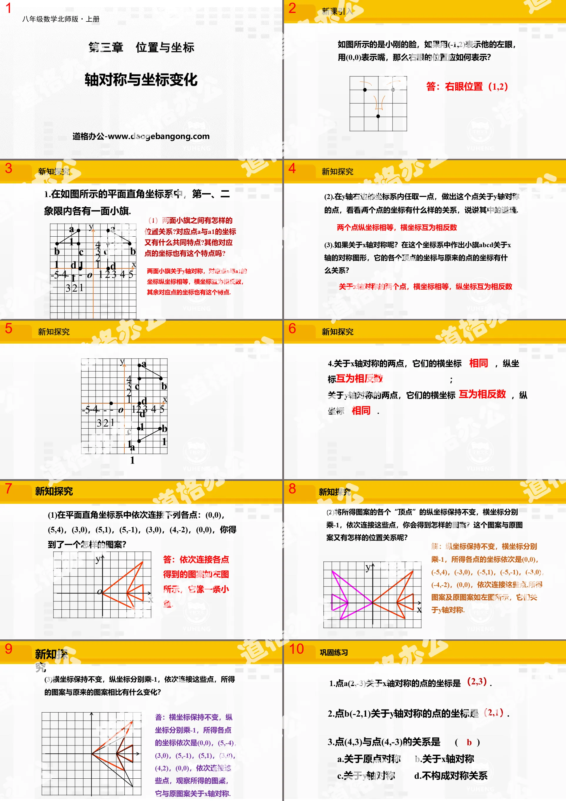 《轴对称与坐标变化》位置与坐标PPT课件下载