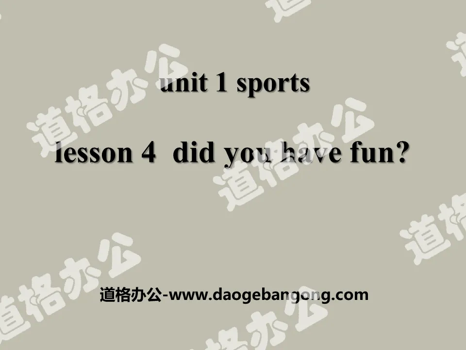 《Did You Have Fun?》Sports PPT
