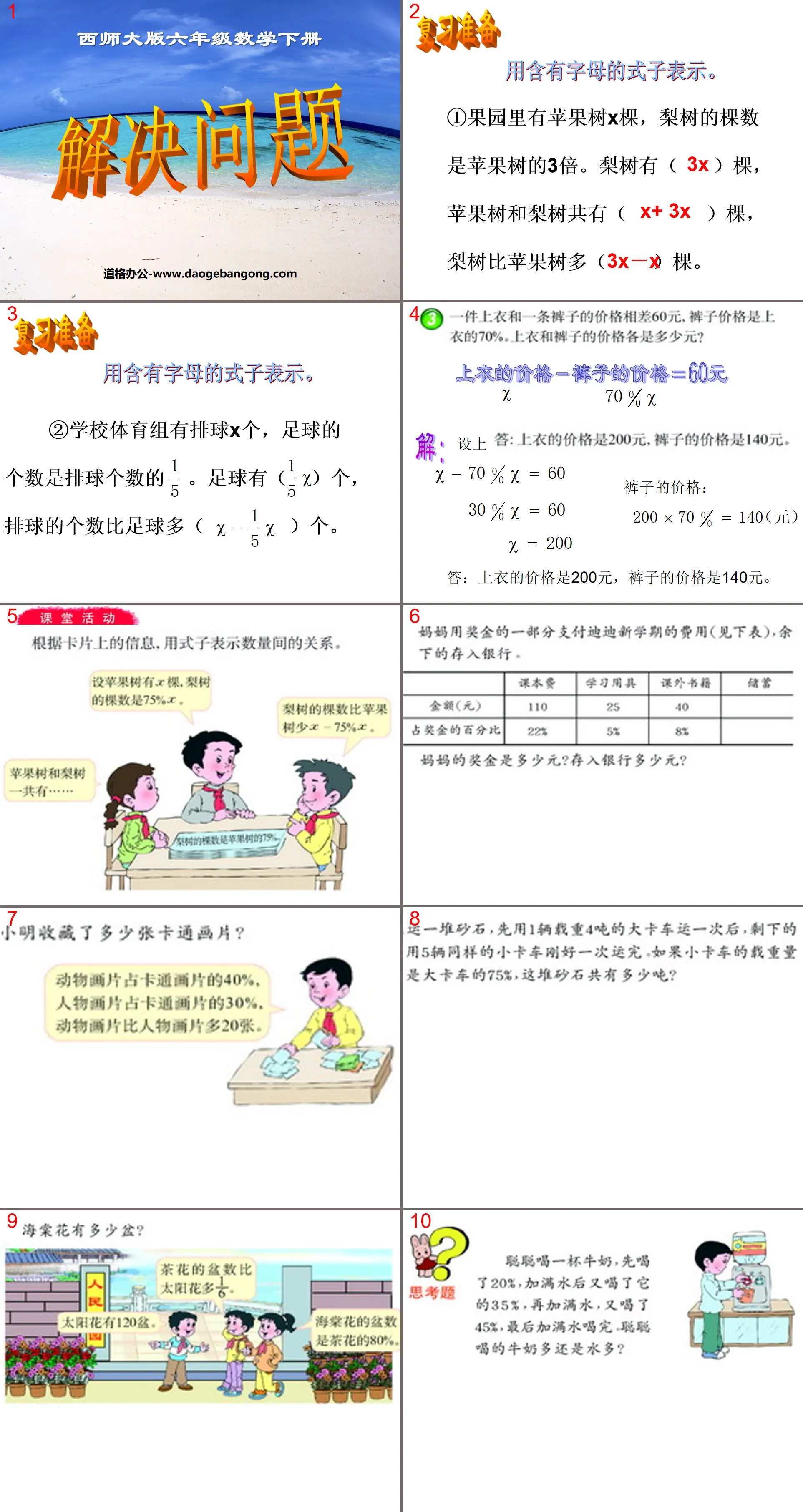 "Problem Solving" Percentage PPT Courseware 2