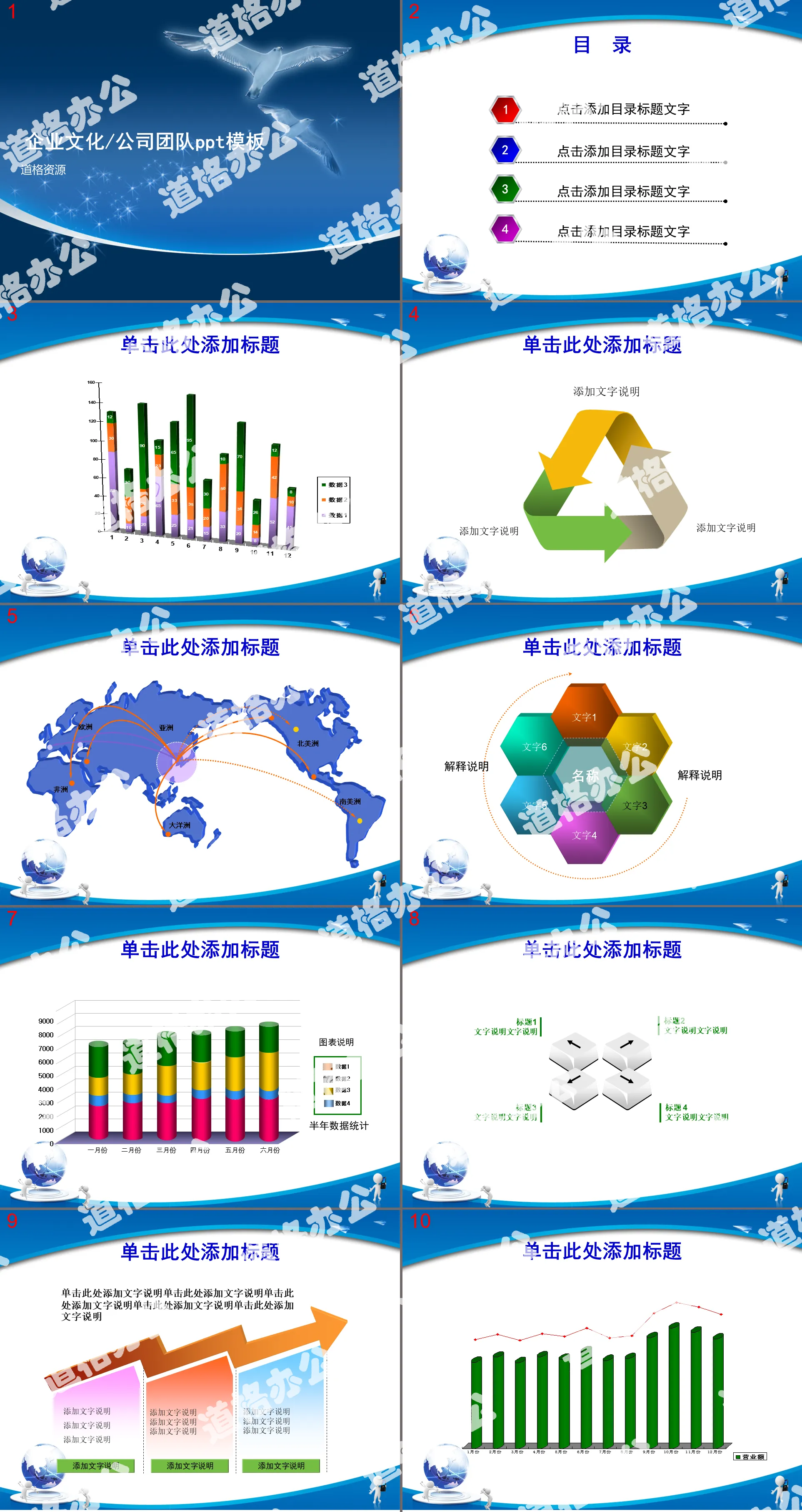 企業文化公司團隊PPT模板