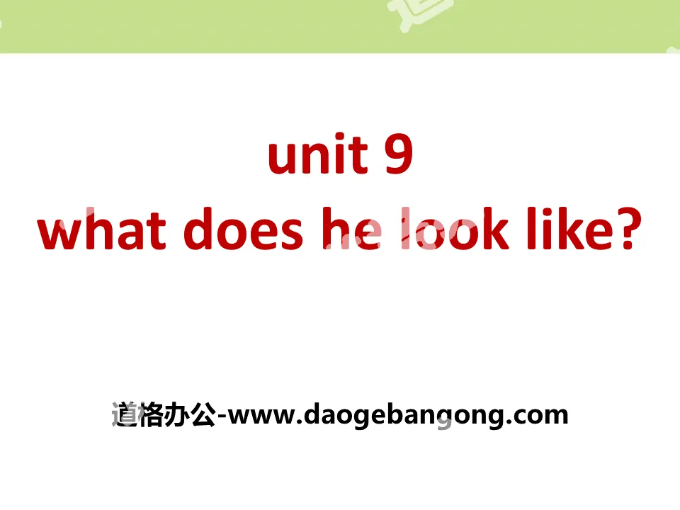 "What does he look like?" PPT courseware 7