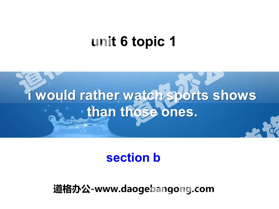 《I would rather watch sports shows than those ones》SectionB PPT
