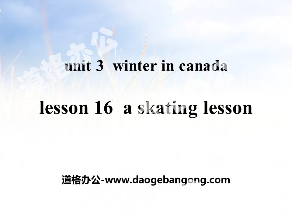《A Skating Lesson》Winter in Canada PPT课件
