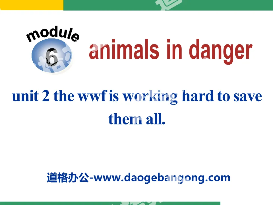 《The WWF is working hard to save them all》Animals in danger PPT课件
