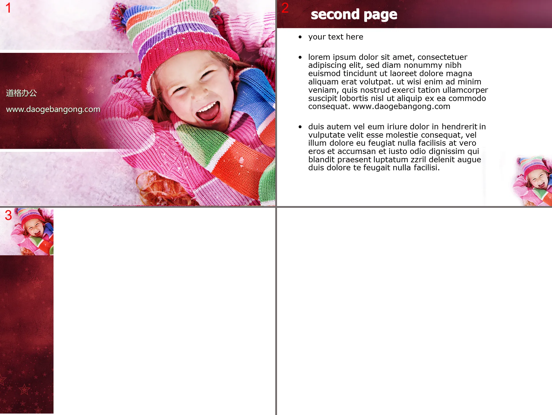 Pink cute kids slideshow template download