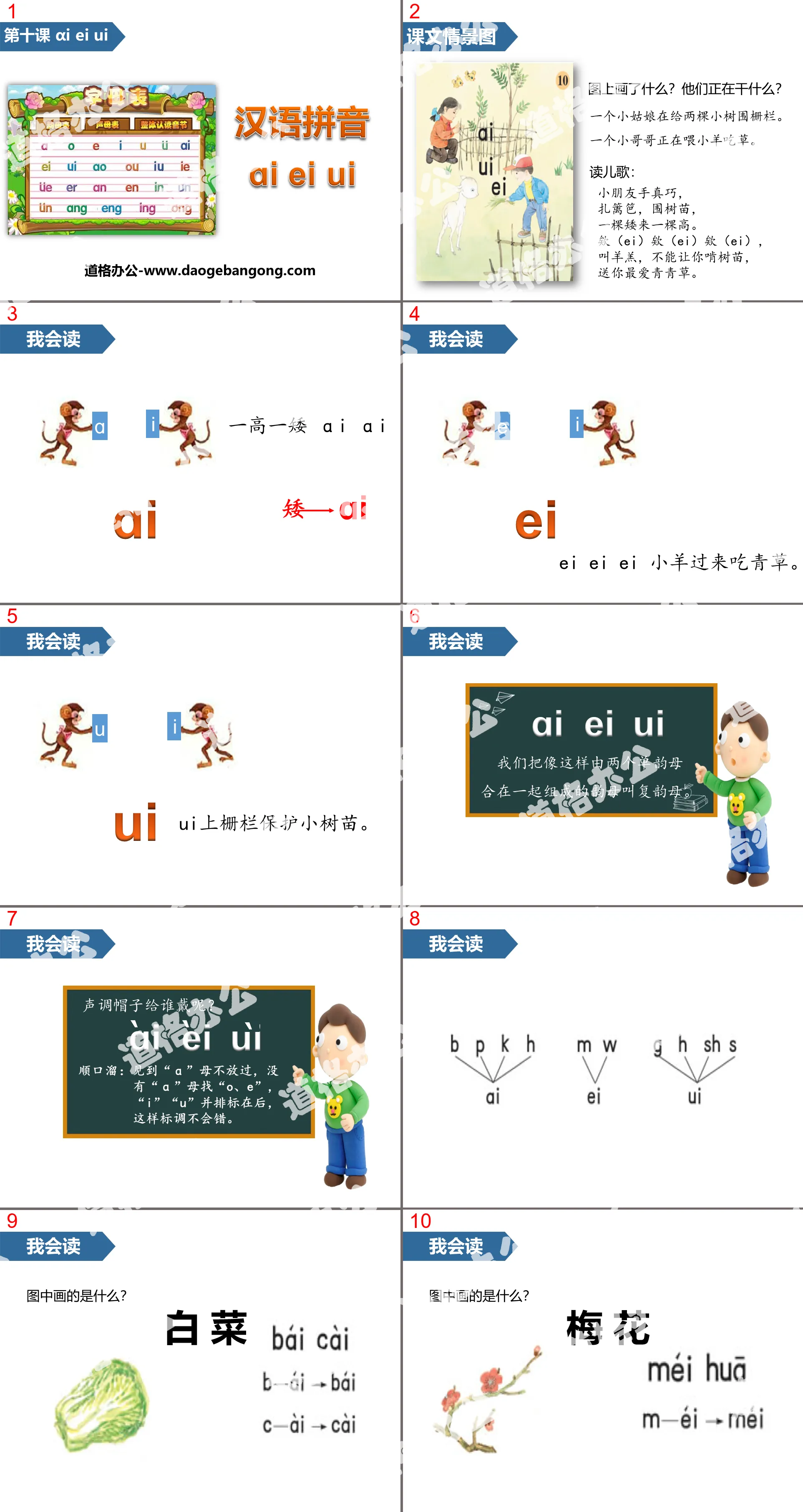 "aieiui" Chinese Pinyin PPT