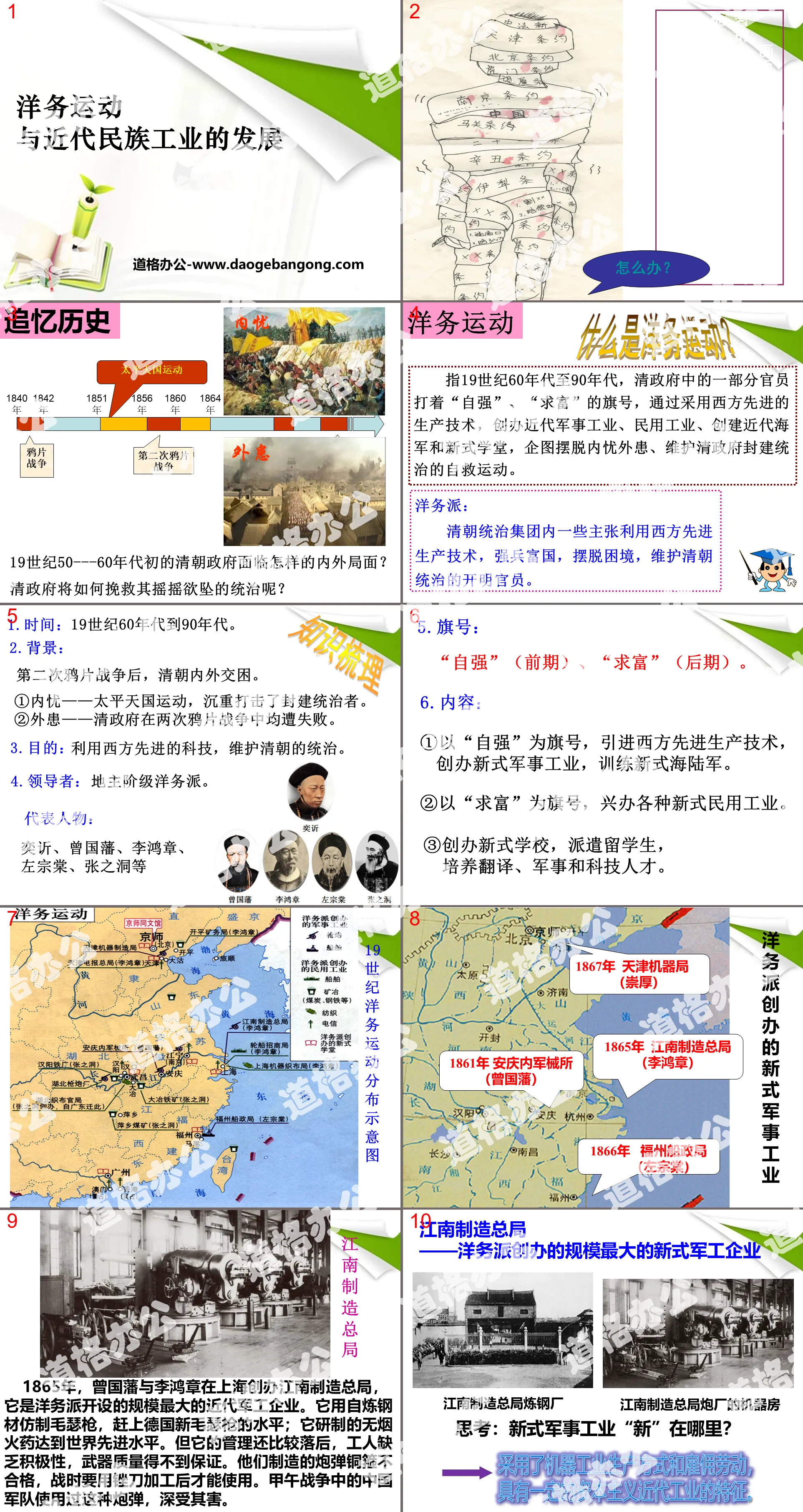 "The Westernization Movement and the Development of Modern National Industry" PPT courseware on modern China in the tide of industrial civilization in the mid-to-late 19th century