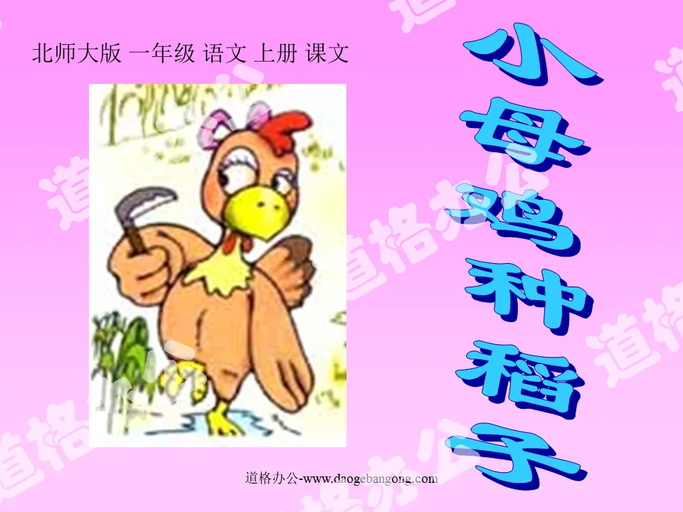 "Little Hen Planting Rice" PPT