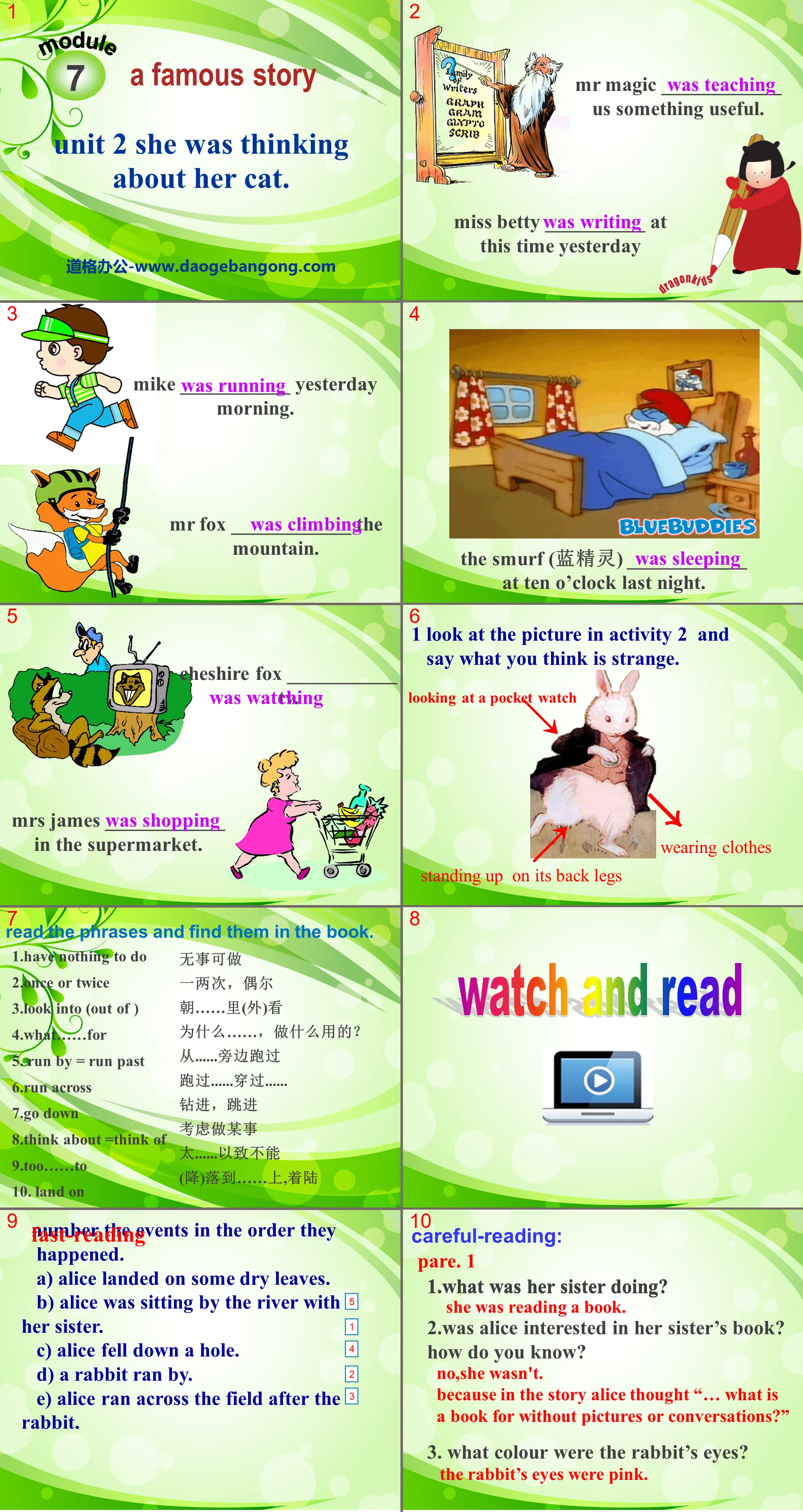 "She was thinking about her cat" A famous story PPT courseware 4