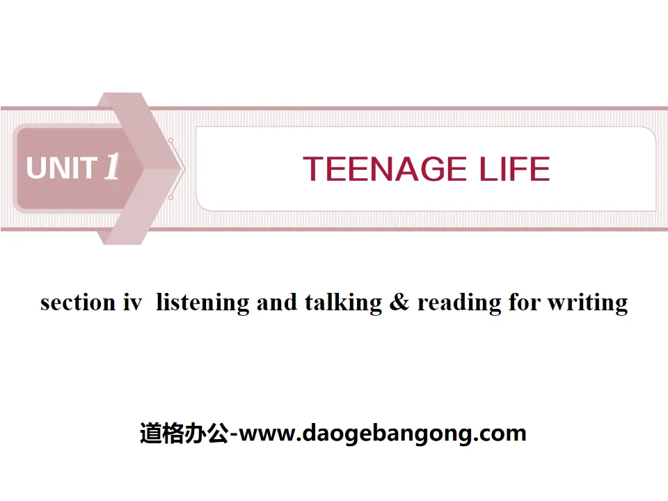 《Teenage Life》Listening and Talking&Reading for Writing PPT
