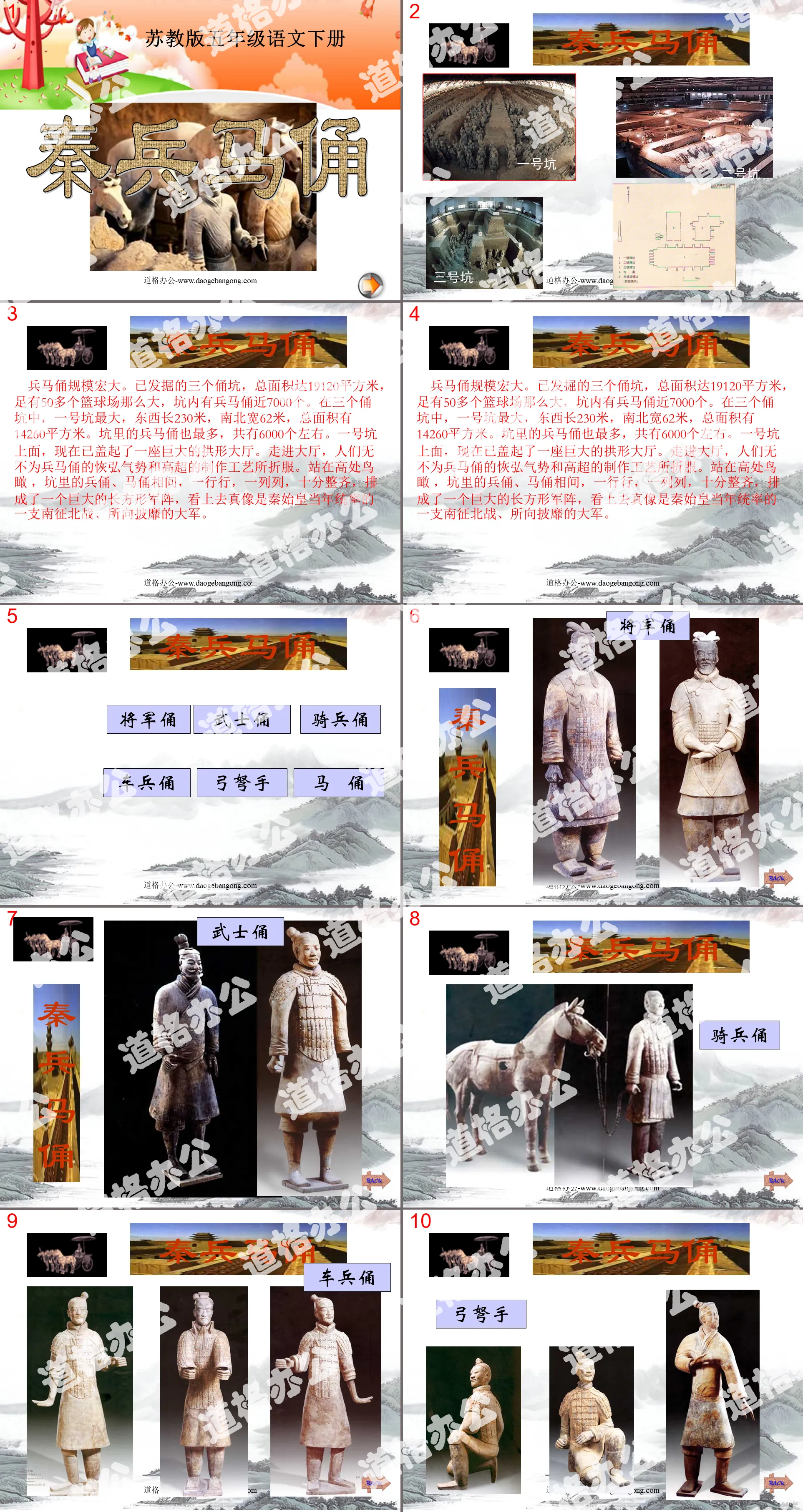 "Qin Terracotta Warriors and Horses" PPT courseware