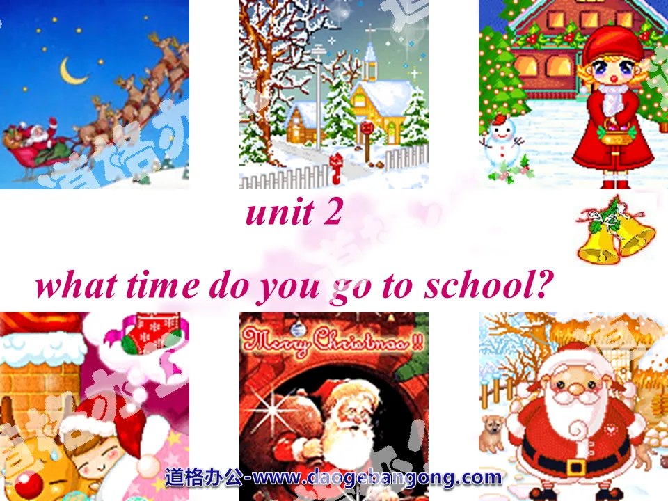 "What time do you go to school?" PPT courseware