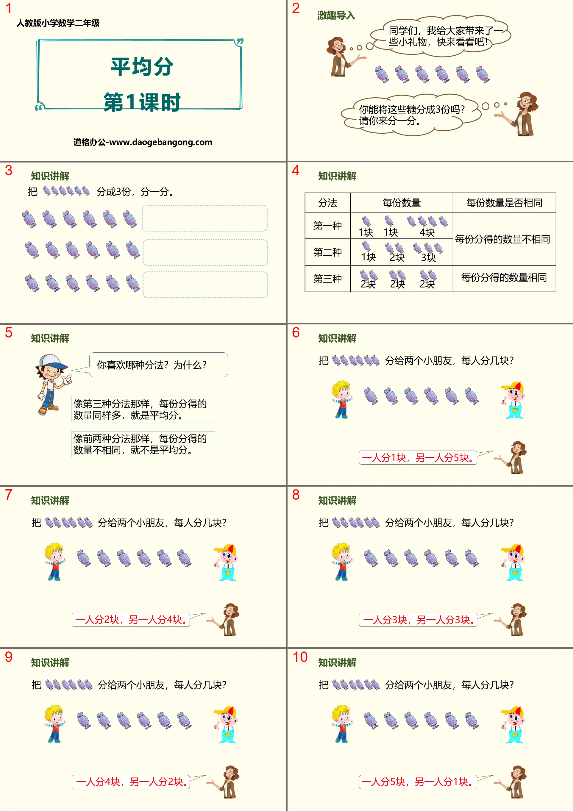 《平均分數》表內除法PPT(第1課時)