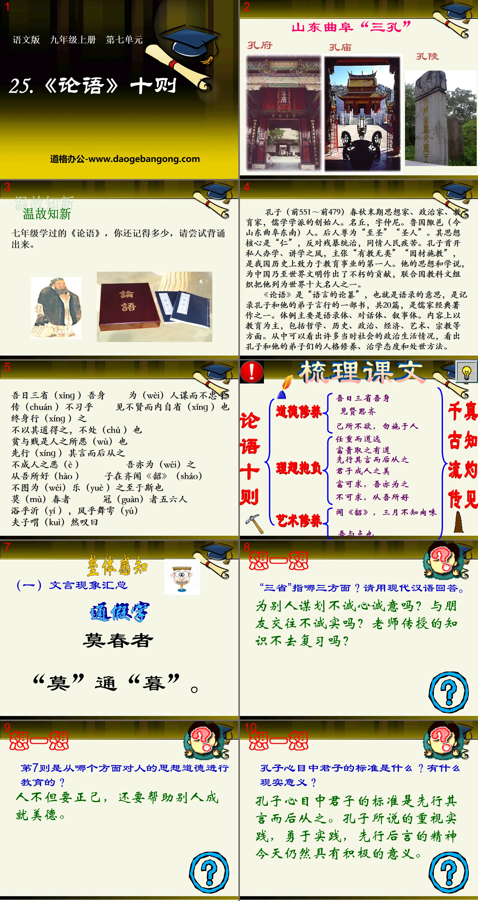 Ten PPT coursewares for "The Analects of Confucius" 7