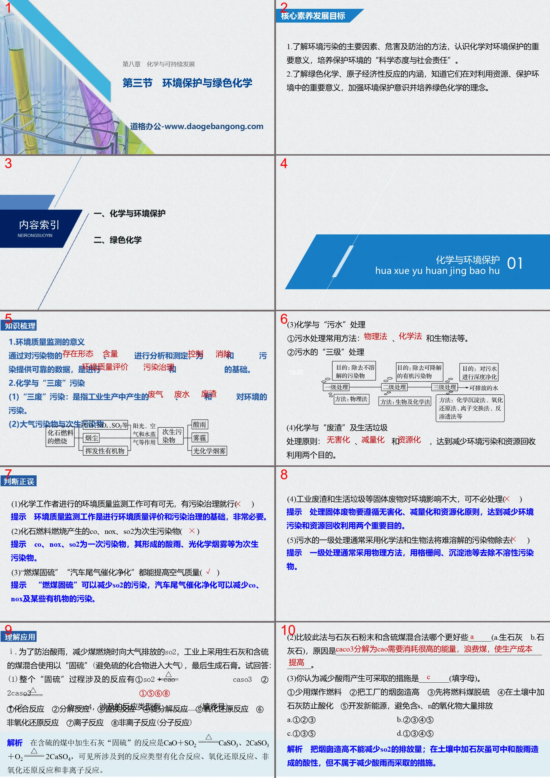 《環境保護與綠色化學》化學與永續發展PPT課件