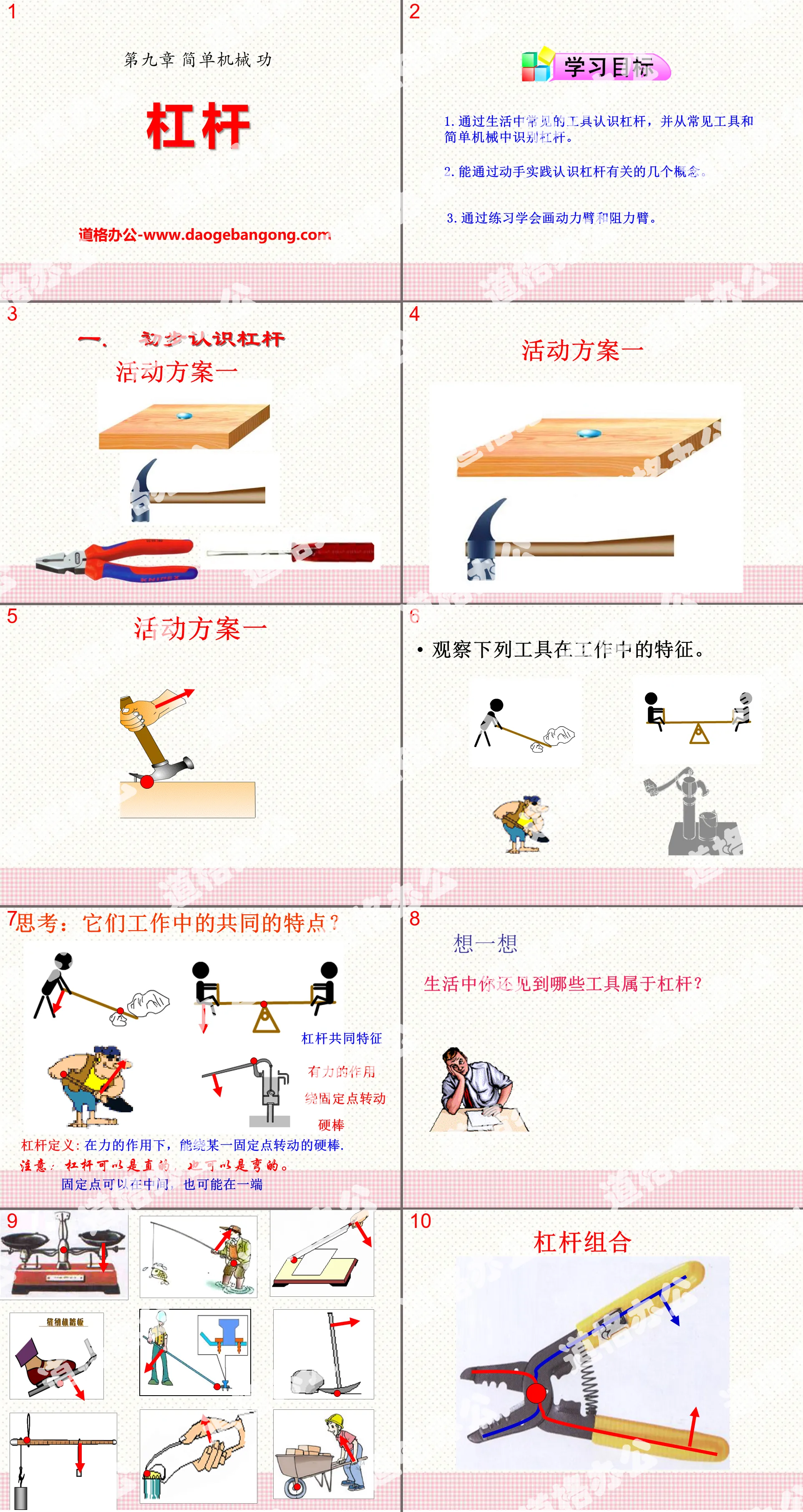 "Lever" Simple Machine Function PPT Courseware 3