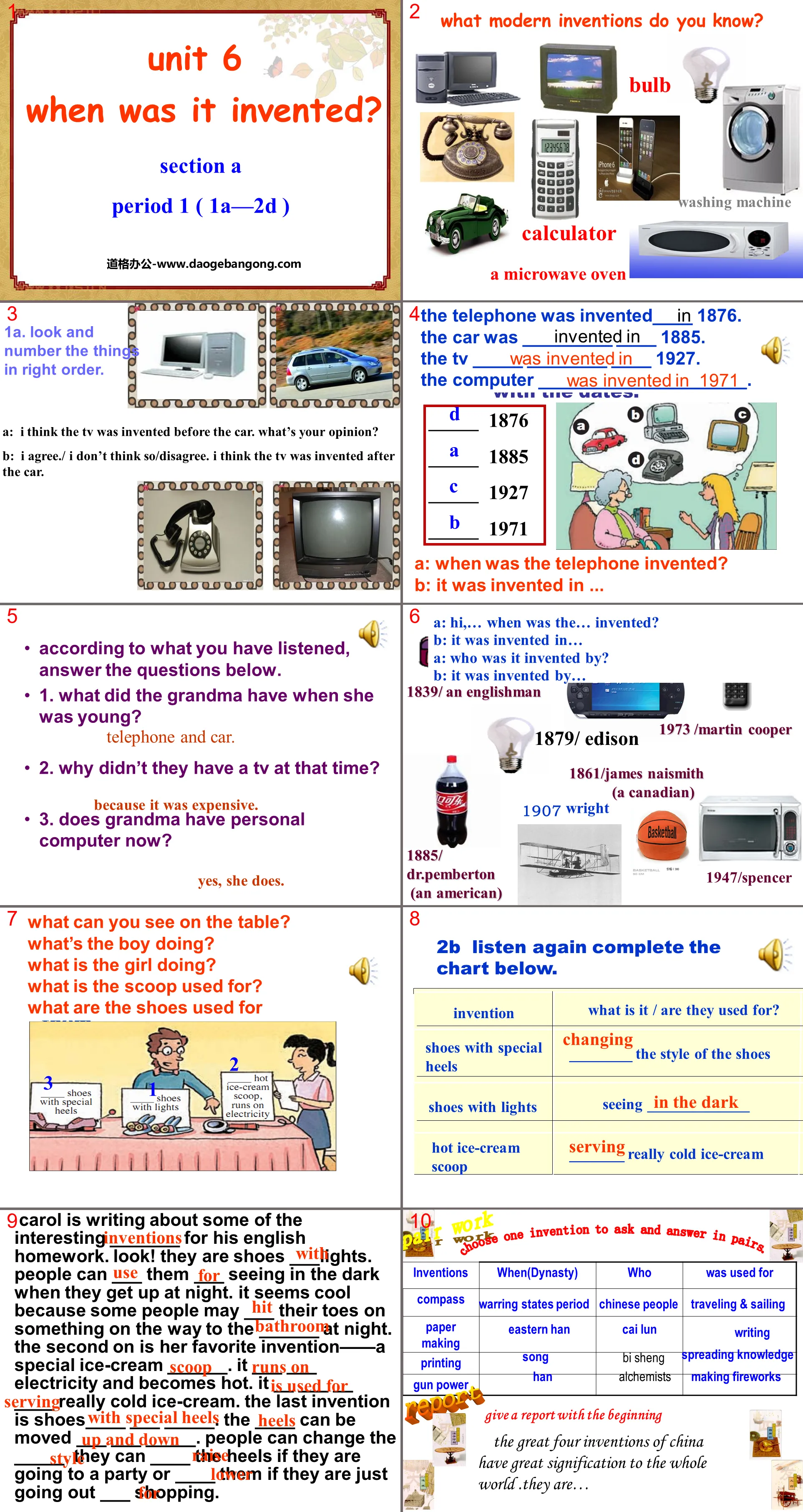 "When was it invented?" PPT courseware 13