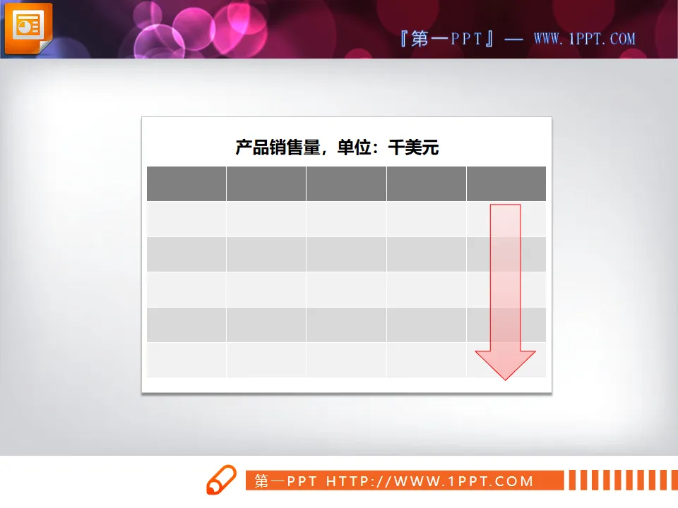 一组实用的产品销售数据PPT表格模板