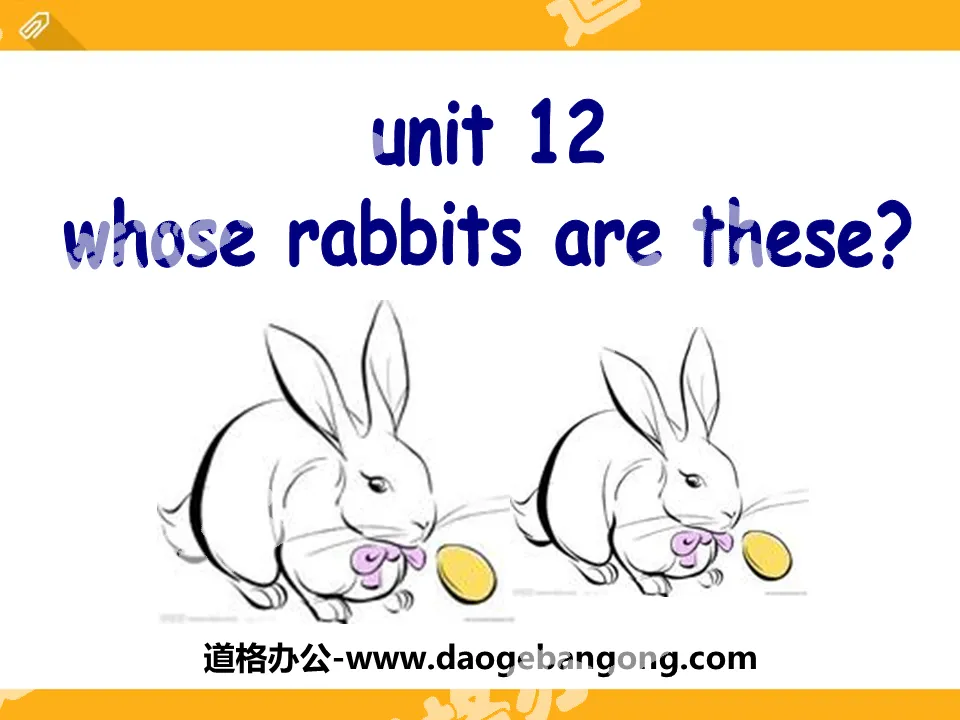 "Whose rabbits are these?" PPT courseware