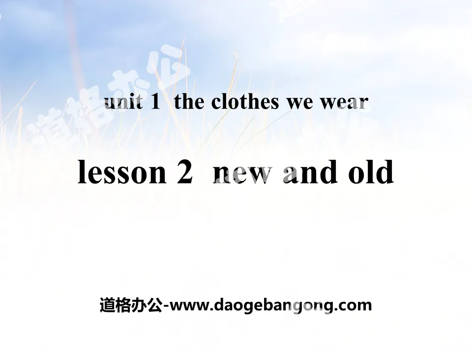 《New and Old》The Clothes We Wear PPT课件
