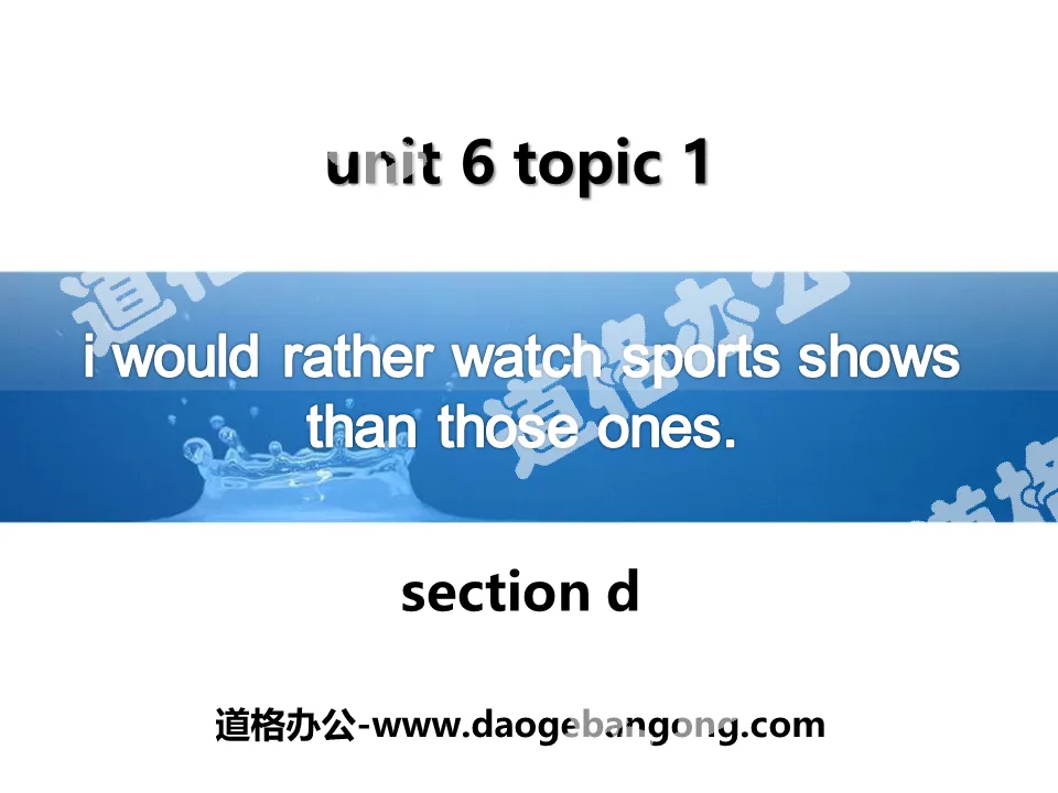 《I would rather watch sports shows than those ones》SectionD PPT
