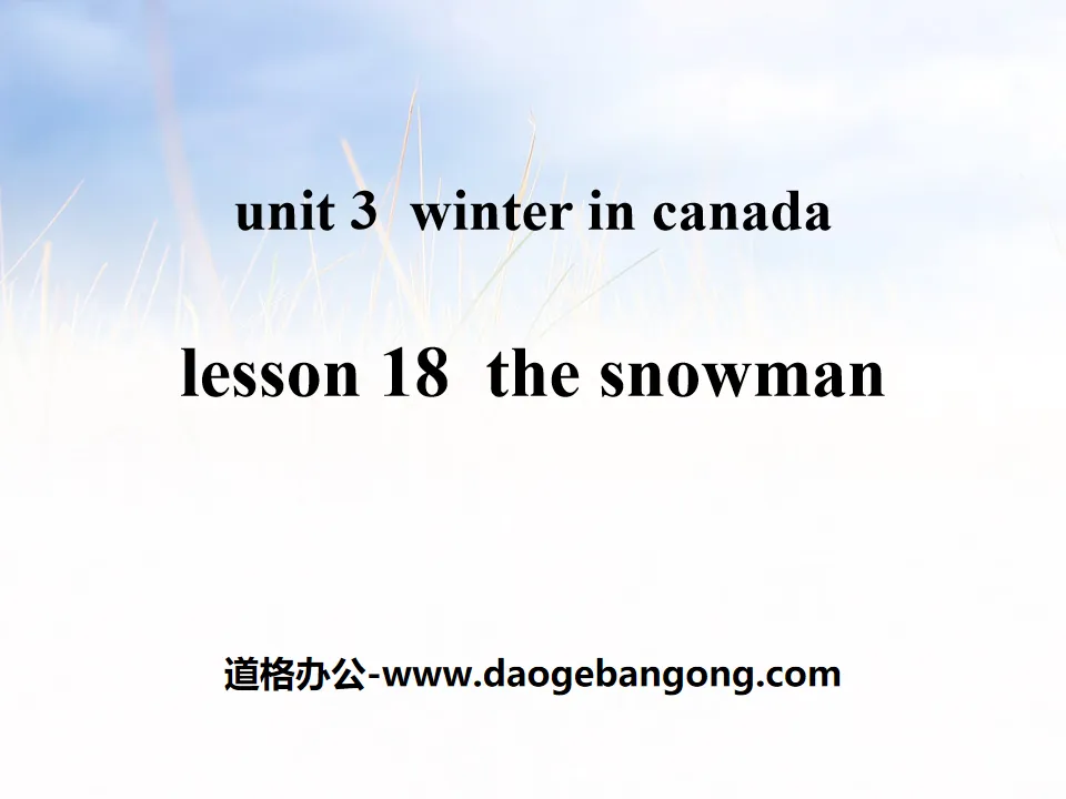 Cours PPT « Le bonhomme de neige » L'hiver au Canada