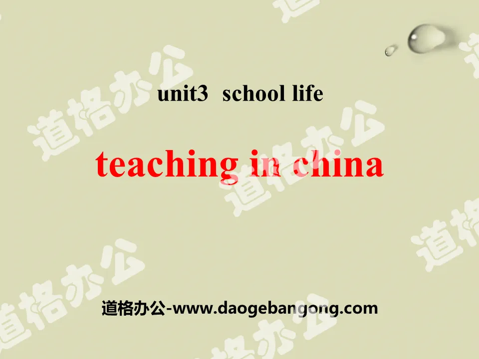 《Teaching in China》School Life PPT