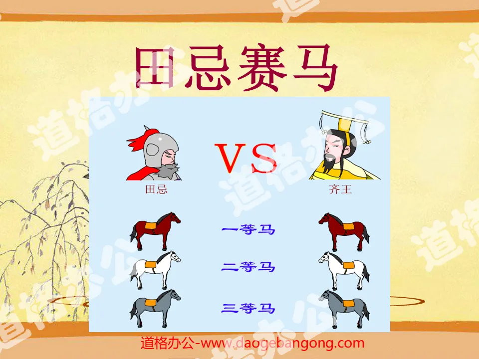 Didacticiel PPT "Tian Ji Horse Racing"