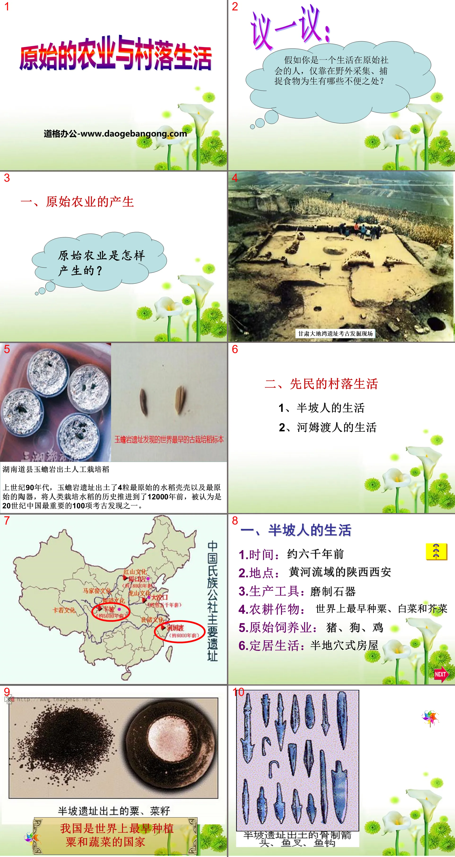 "Primitive Agriculture and Village Life" Prehistoric Era PPT Courseware 3