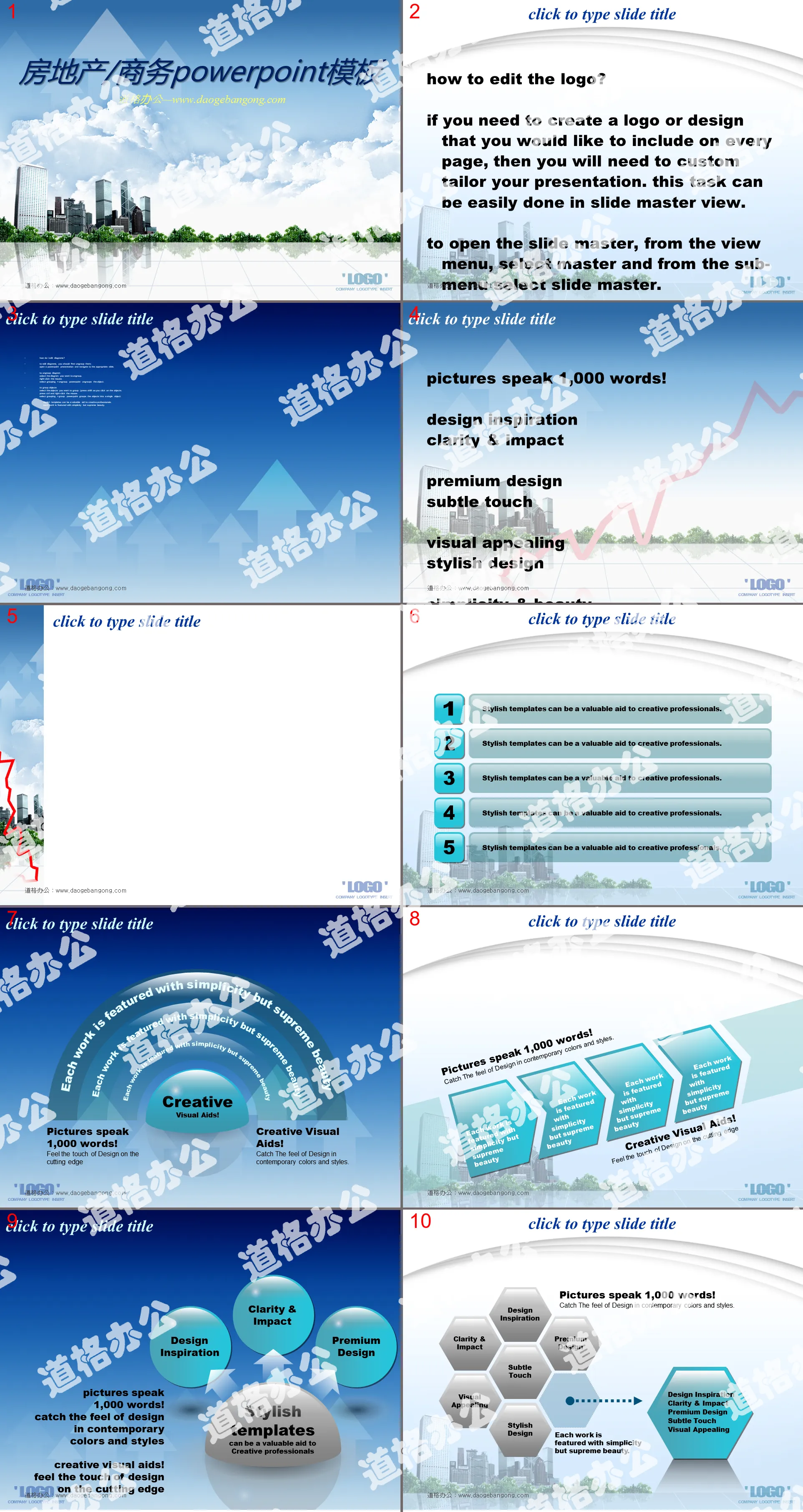 Korean Style Real Estate/Business PowerPoint Template Download