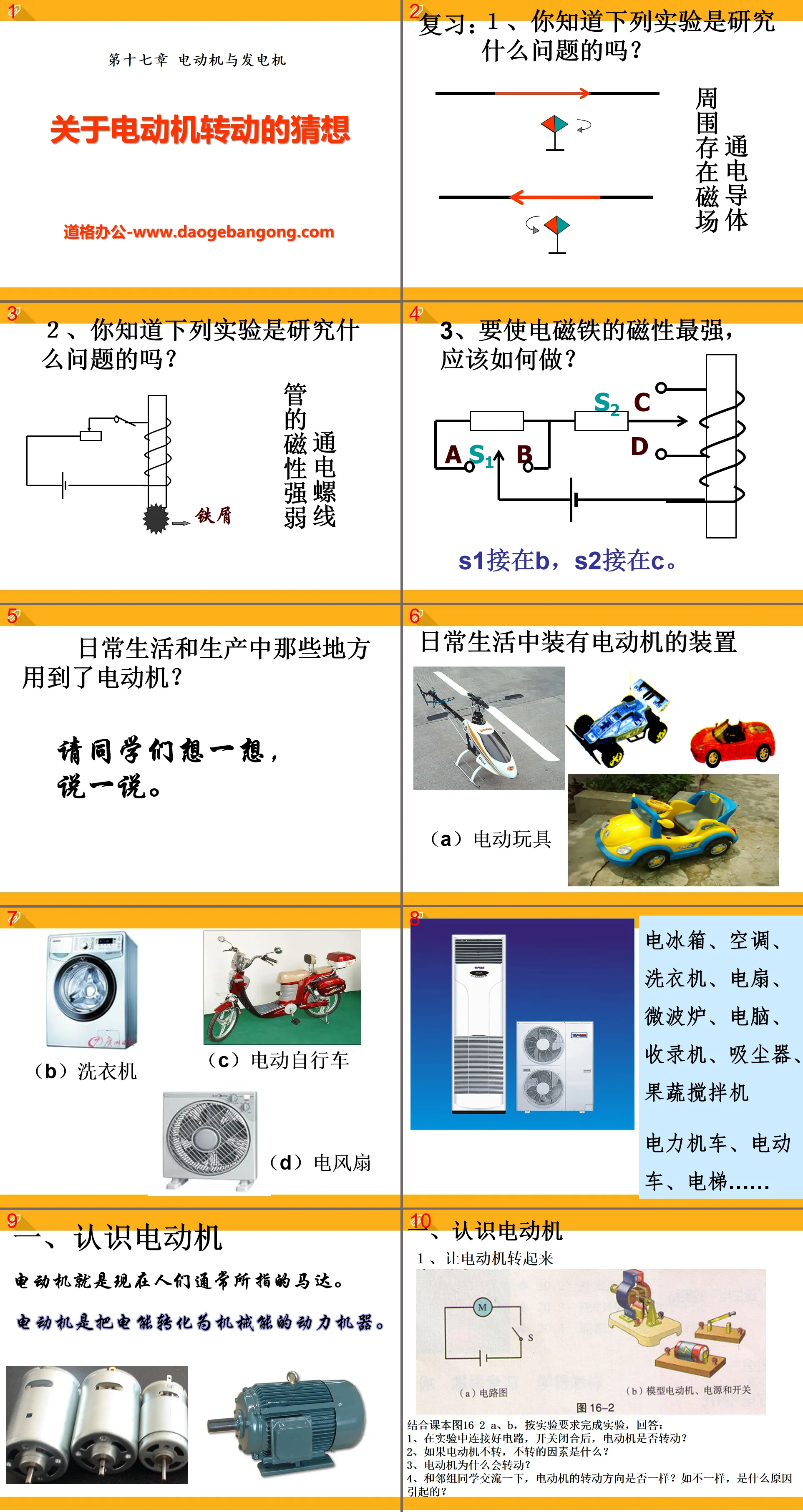 《关于电动机转动的猜想》电动机与发电机PPT课件2
