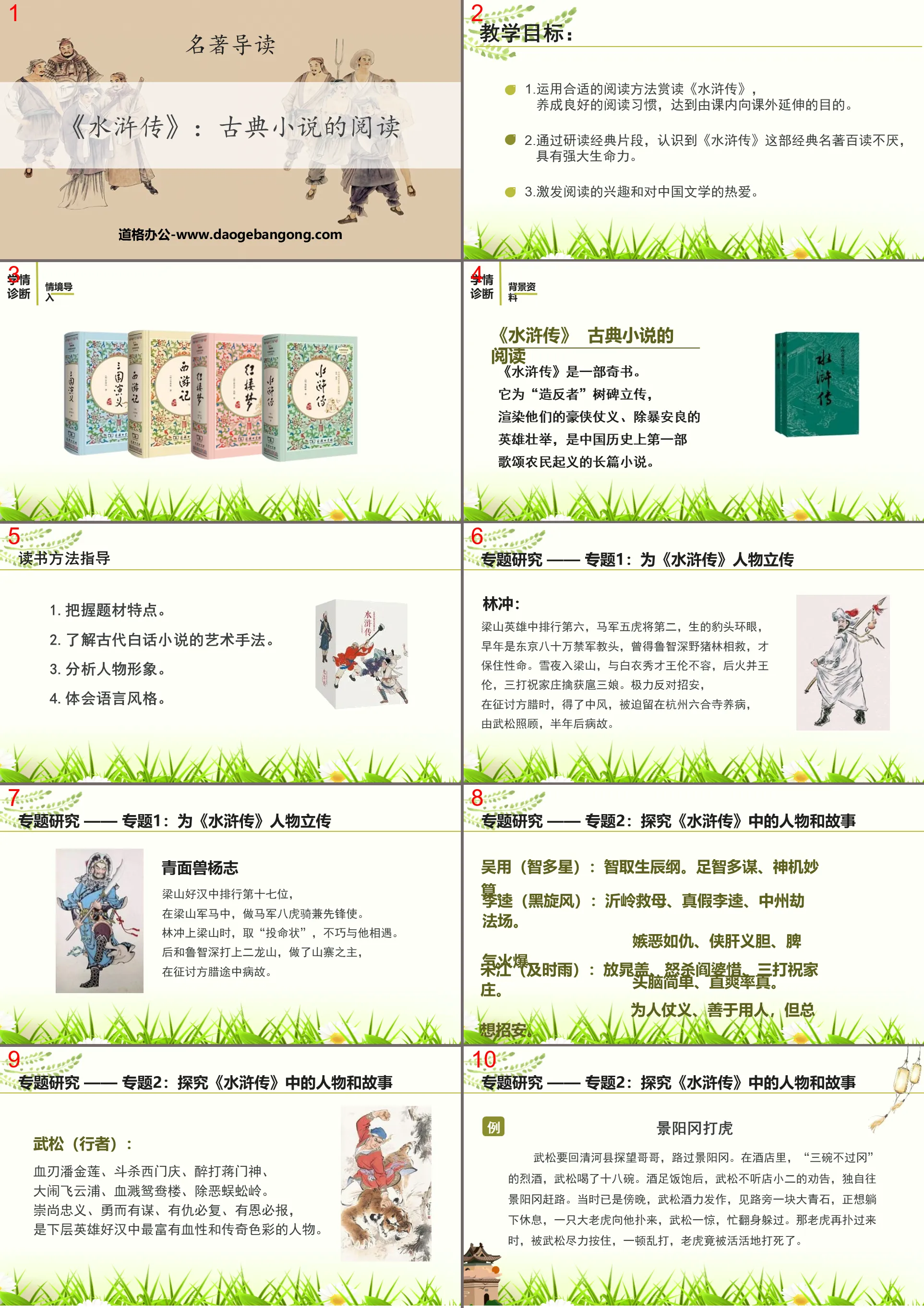 PPT courseware for reading the classic novel "Water Margin"