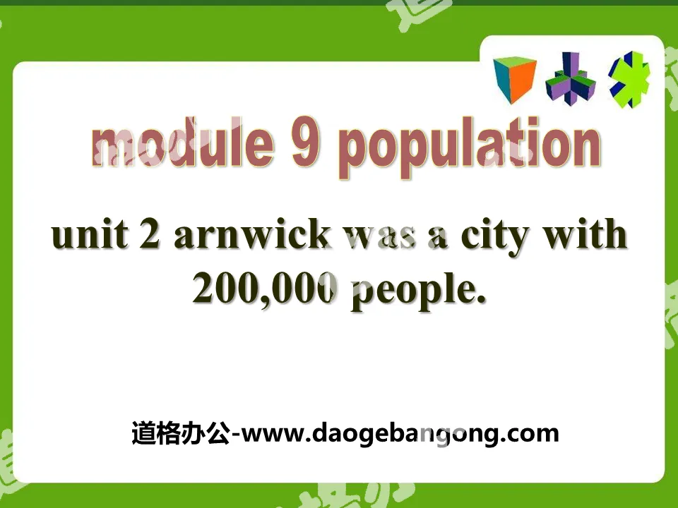 《Arnwick was a city with 200.000 people》Population PPT课件3
