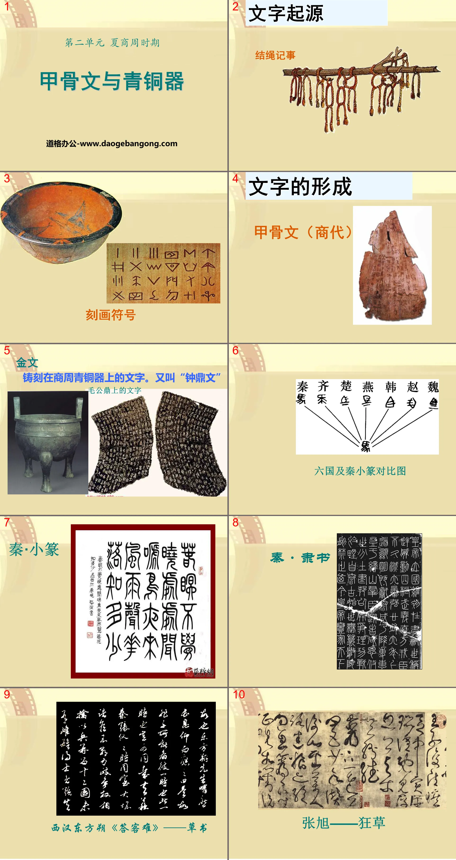 "Oracle Bone Inscriptions and Bronze Wares" PPT Courseware 2 during the Xia, Shang and Zhou Dynasties