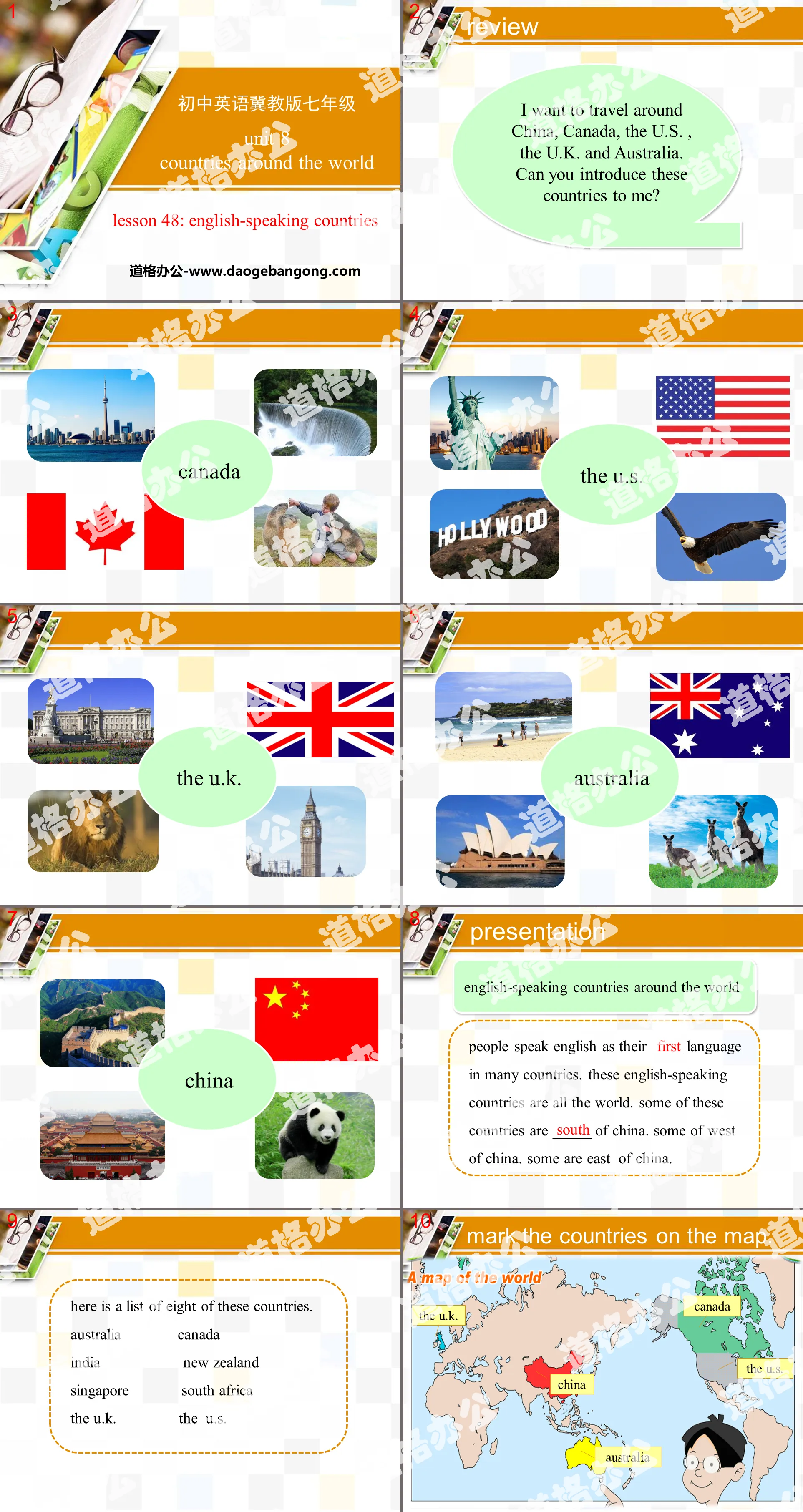 《English-Speaking Countries》Countries around the World PPT