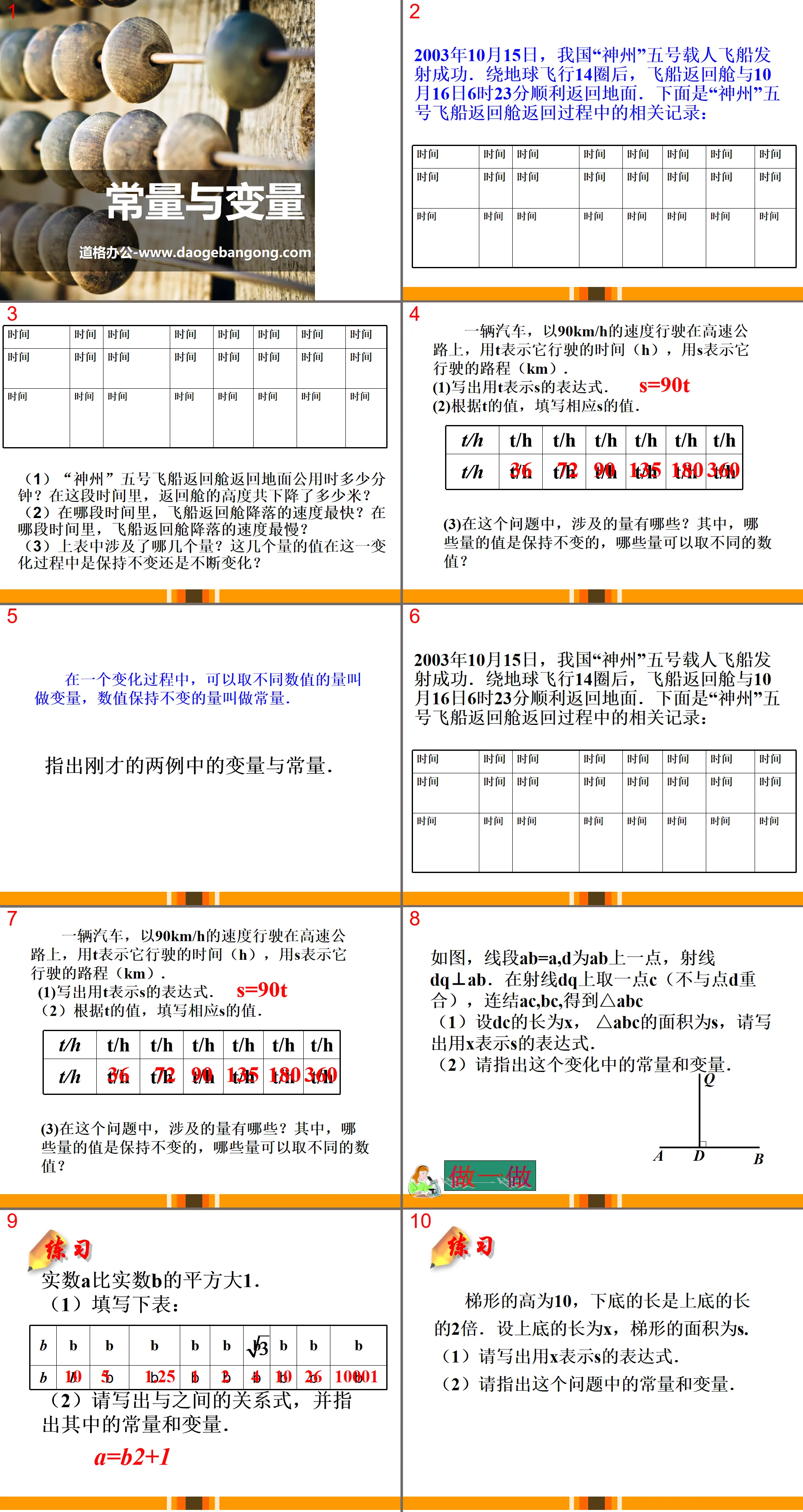 《常數與變數》PPT課件