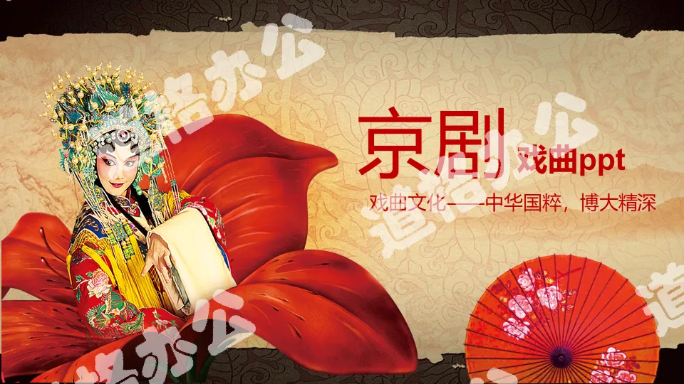 Aesthetic Peking Opera Opera Culture PPT Template Free Download