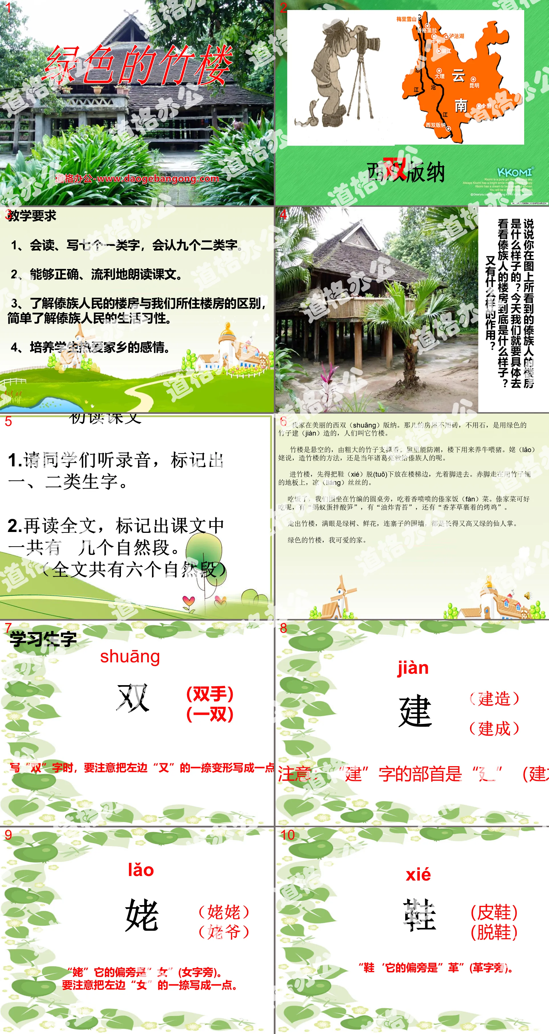 "Green Bamboo House" PPT Courseware 2