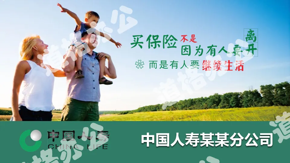 China Life Insurance Business Introduction PPT Template