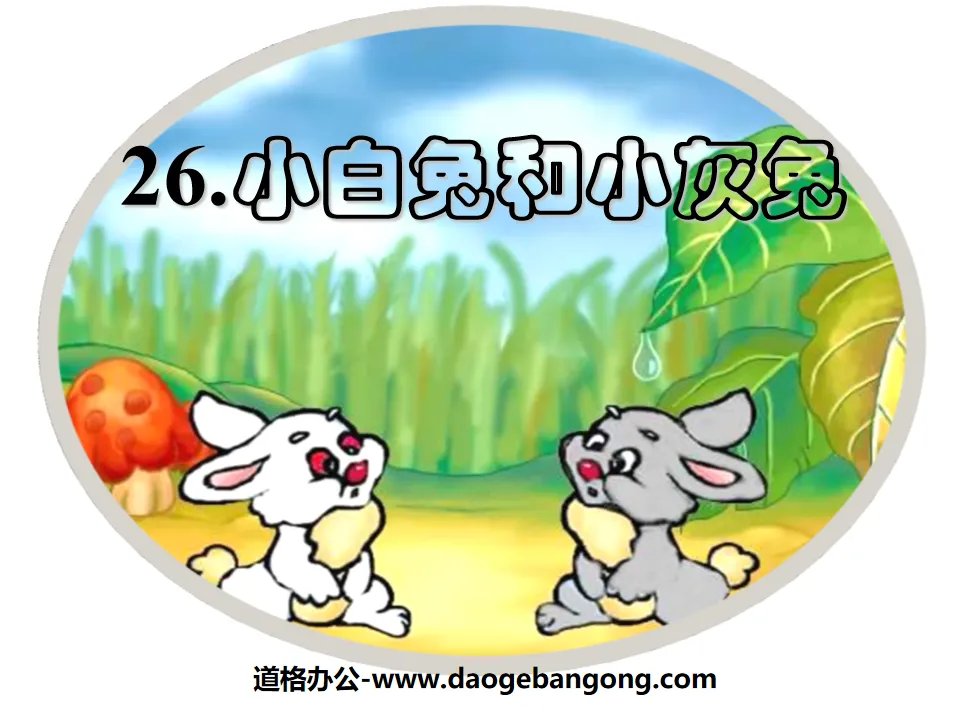 "Little White Rabbit and Little Gray Rabbit" PPT courseware 7