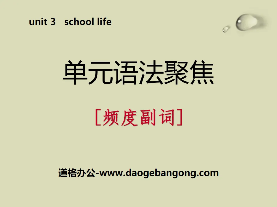 《单元语法聚焦》School Life PPT课件
