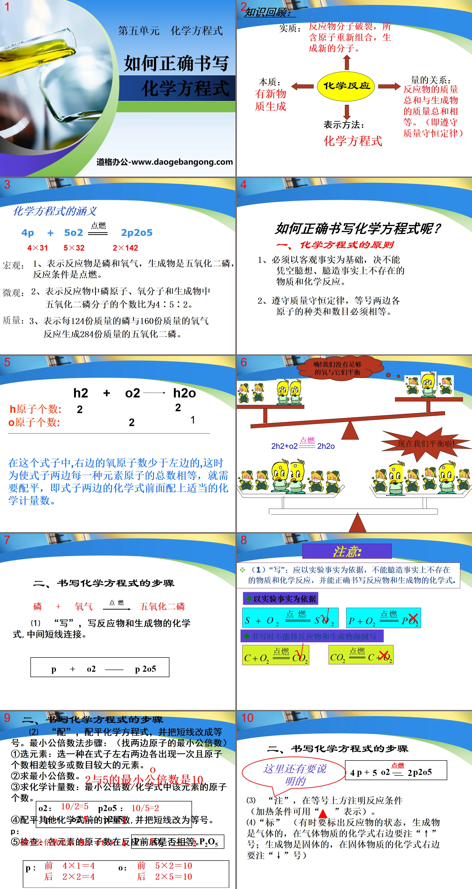 《如何正确书写化学方程式》化学方程式PPT课件3
