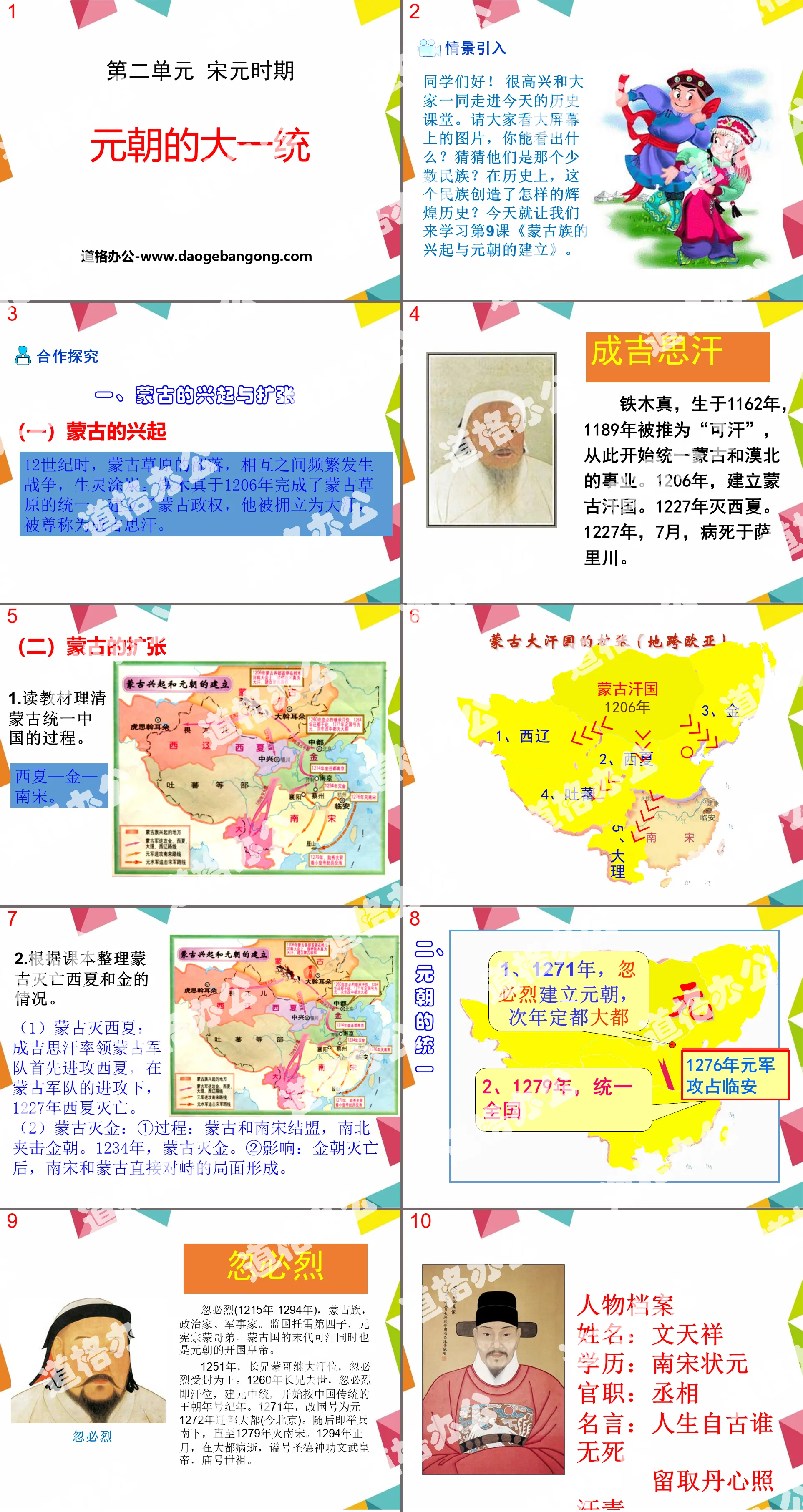 "The Unification of the Yuan Dynasty" PPT courseware 2 during the Song and Yuan Dynasties