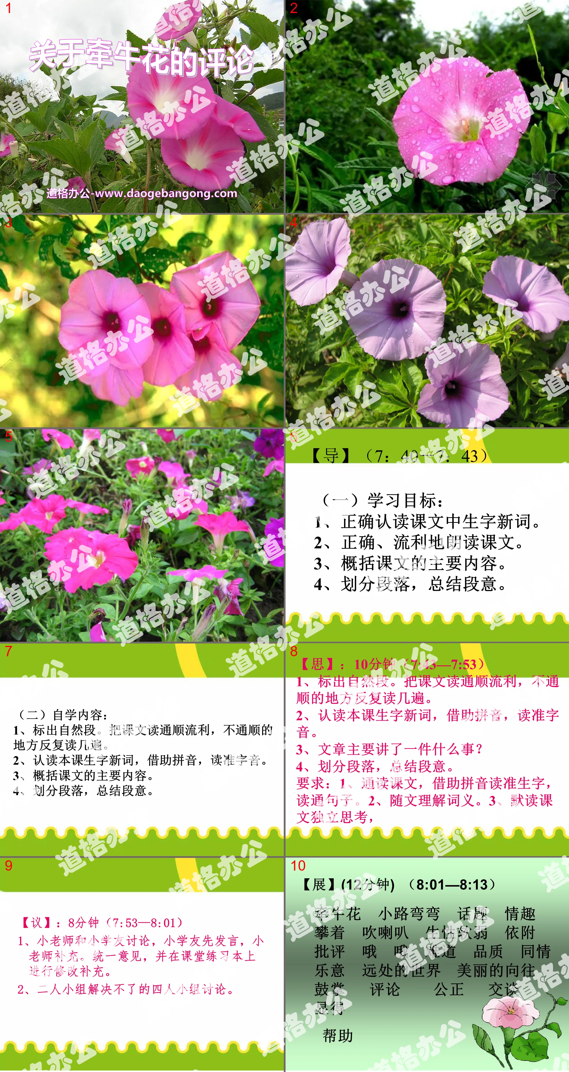 "Comments on Morning Glory" PPT courseware 4