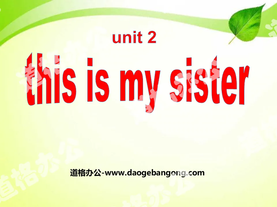 《This is my sister》PPT课件3

