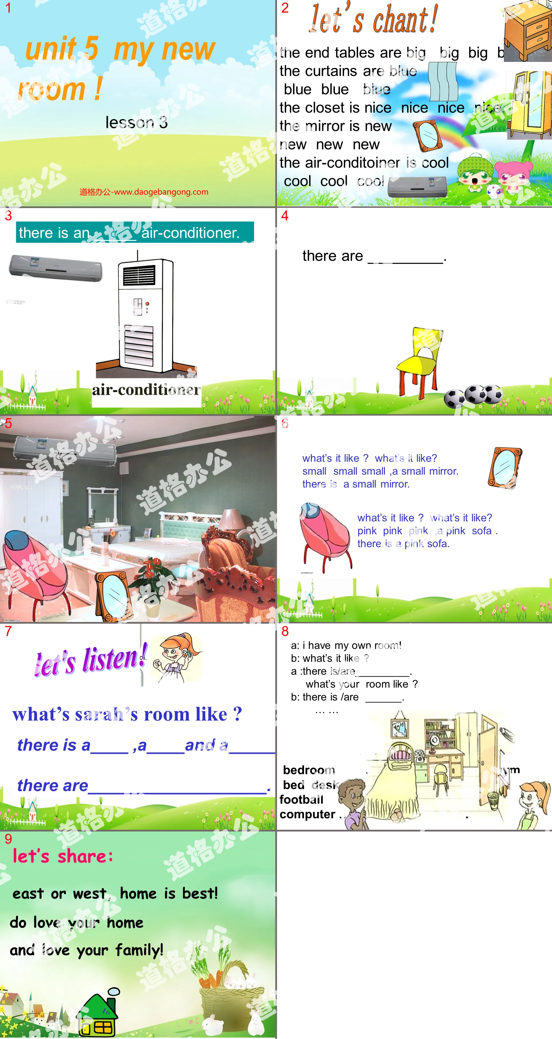 "Unit5 My New Room!" PPT courseware for the third lesson