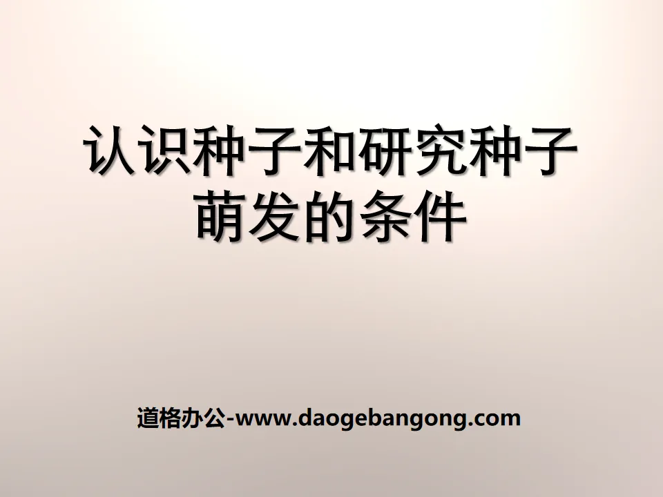 湘教版四年級下冊科學《認識種子與研究種子萌發的條件》PPT課件