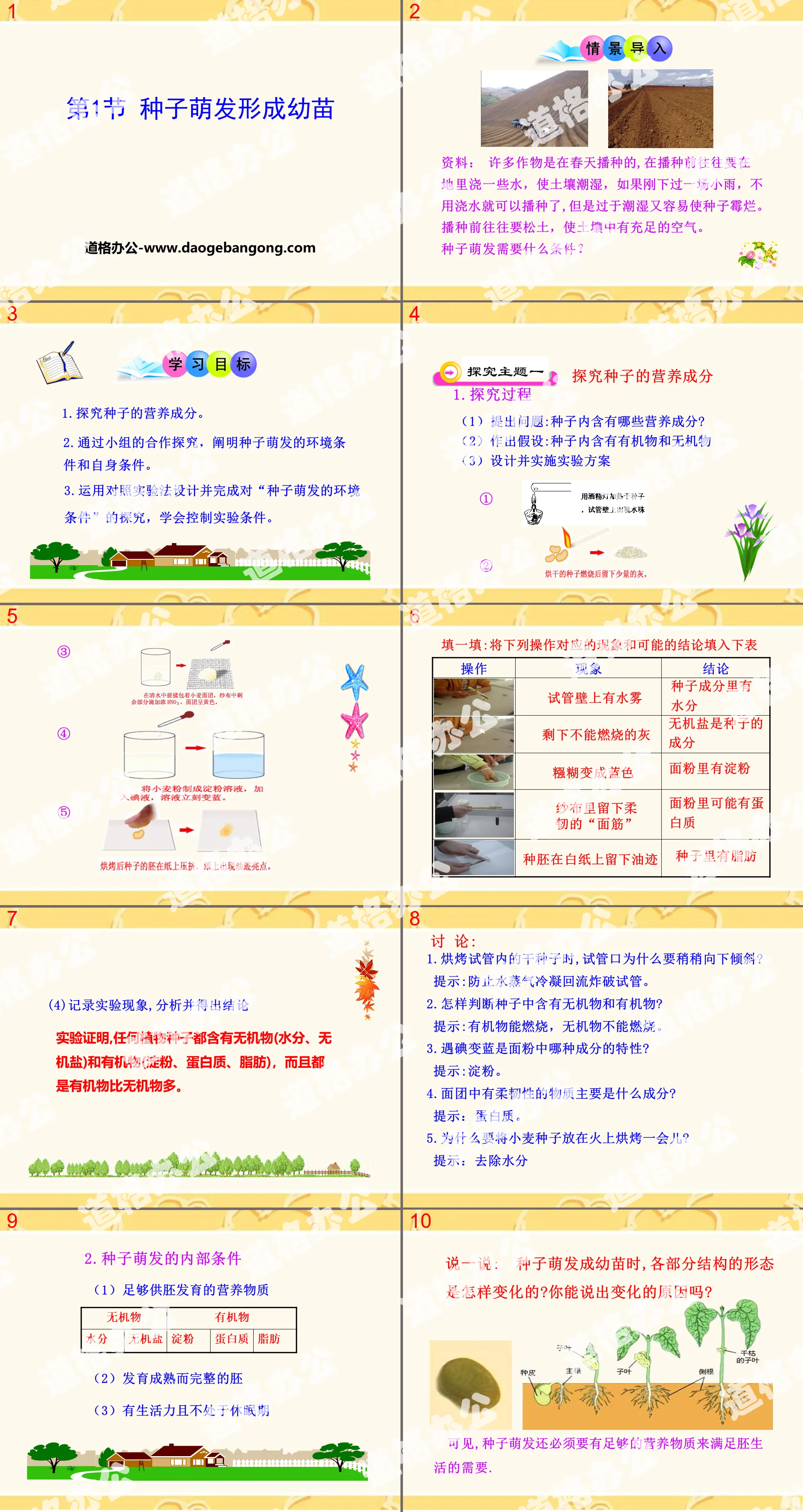 "Seeds germinate and form seedlings" PPT download