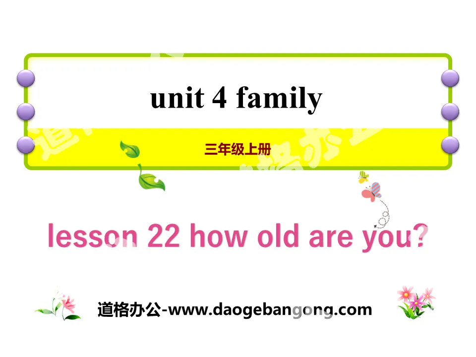 "How old are you?" Family PPT courseware