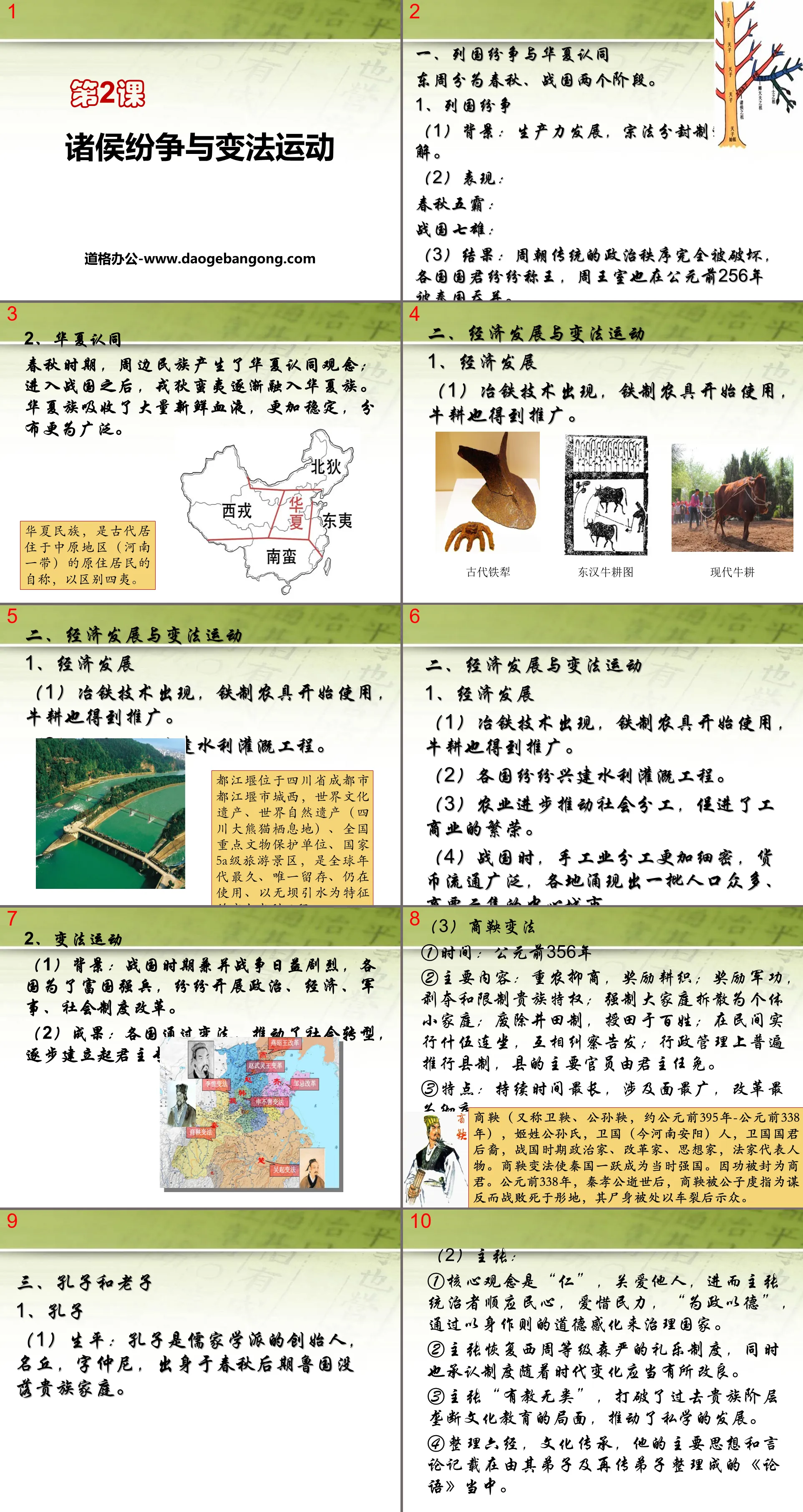 "Disputes between Princes and Reform Movement" from the origin of Chinese civilization to the establishment and consolidation of the unified feudal state of Qin and Han Dynasty PPT